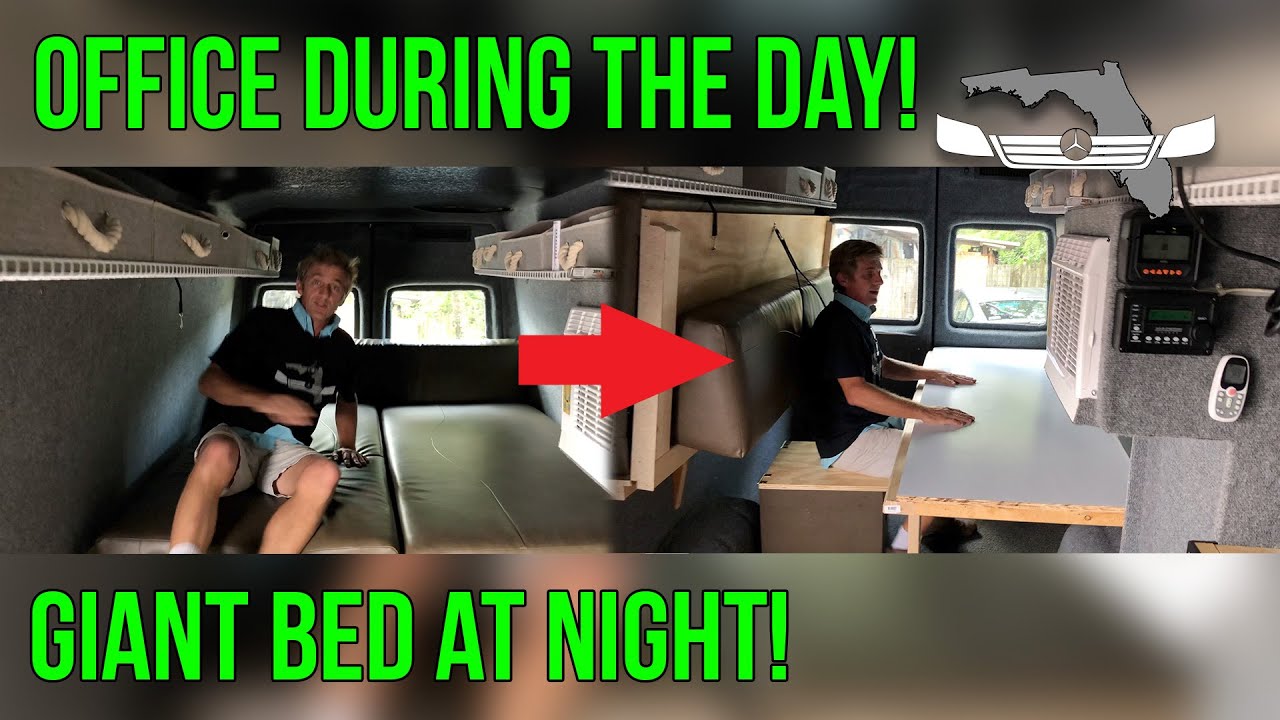 Multipurpose Folding Murphy Bed in a Camper Van!