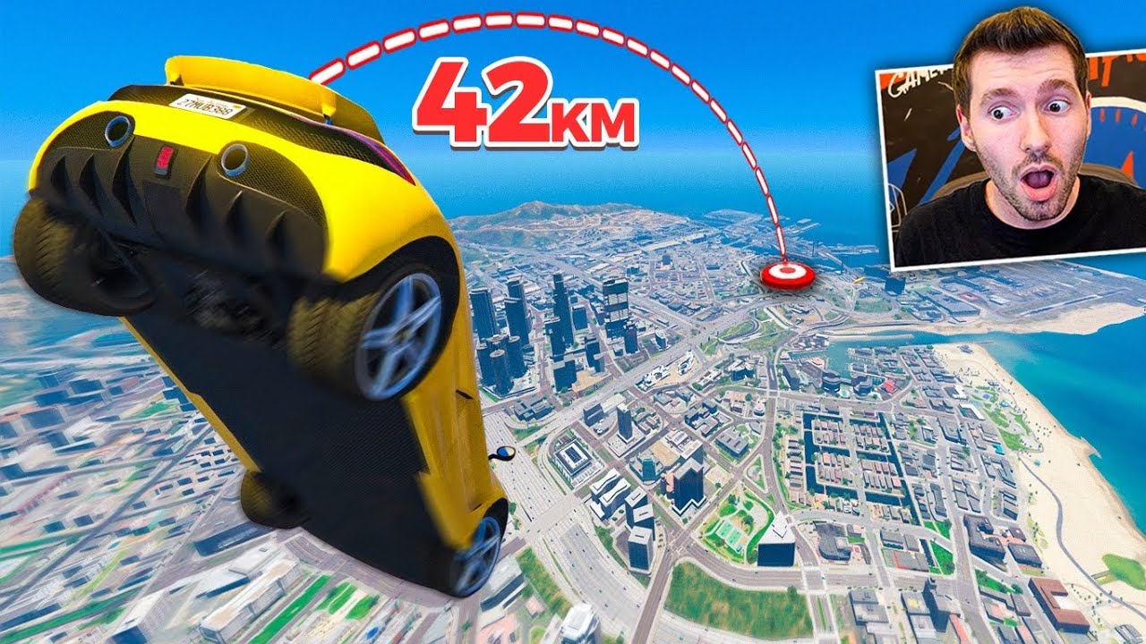GTA V Online: (voando) CORRIDA passando o MAPA DE CARRO!!! Foi difícil