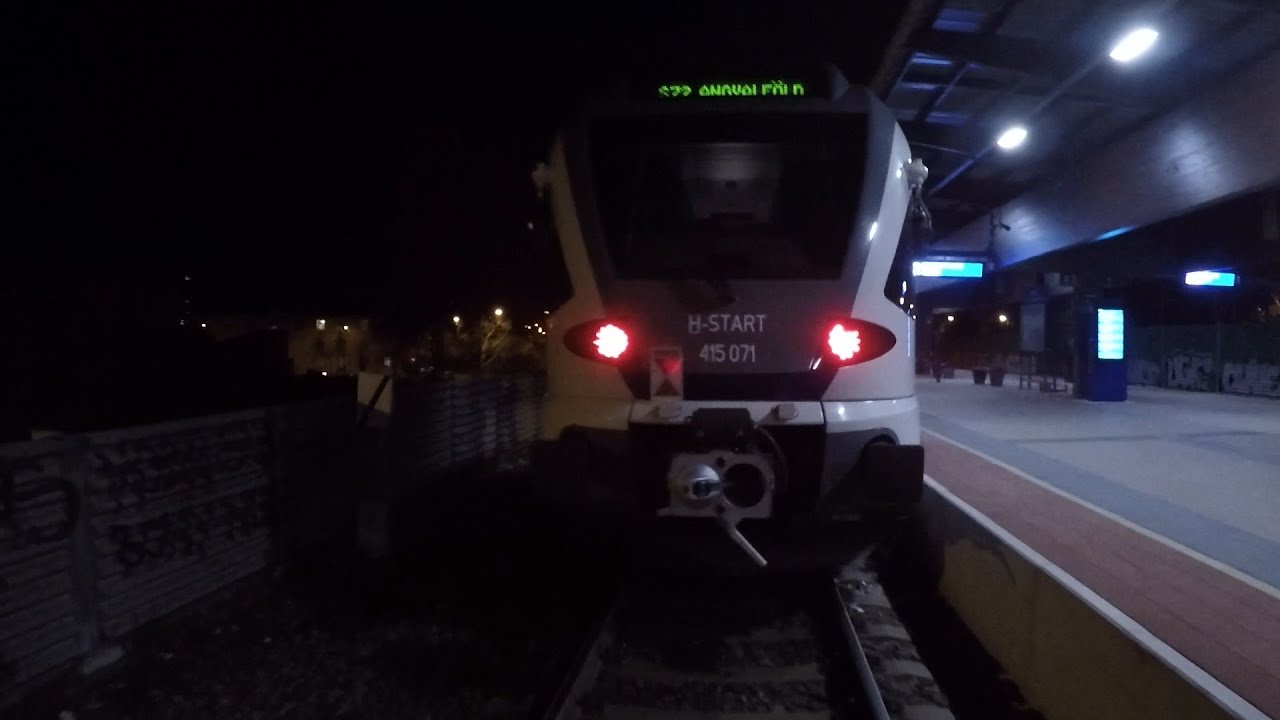 Train surfing Budapest at night