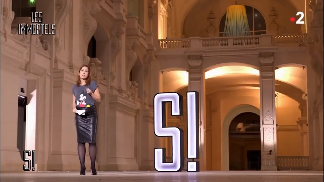 Léa Salamé - Black leather skirt