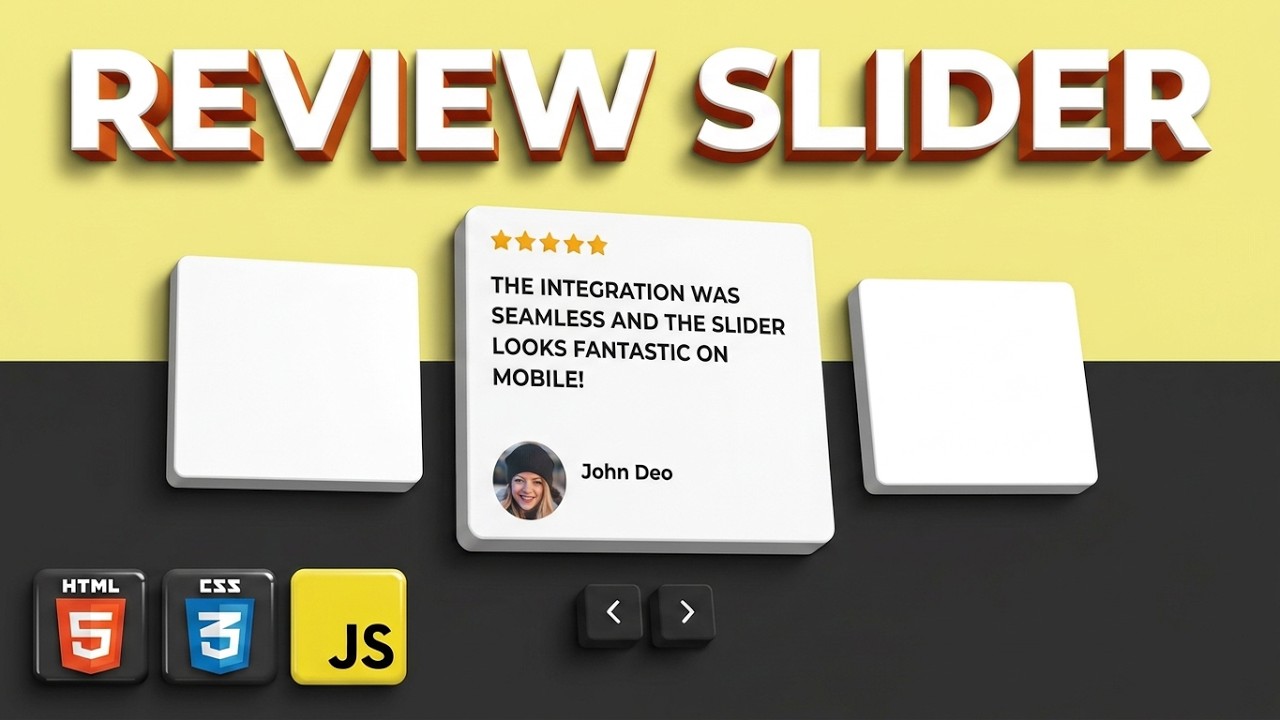 Simple & Responsive Review Slider using HTML, CSS & JavaScript | Free Source Code