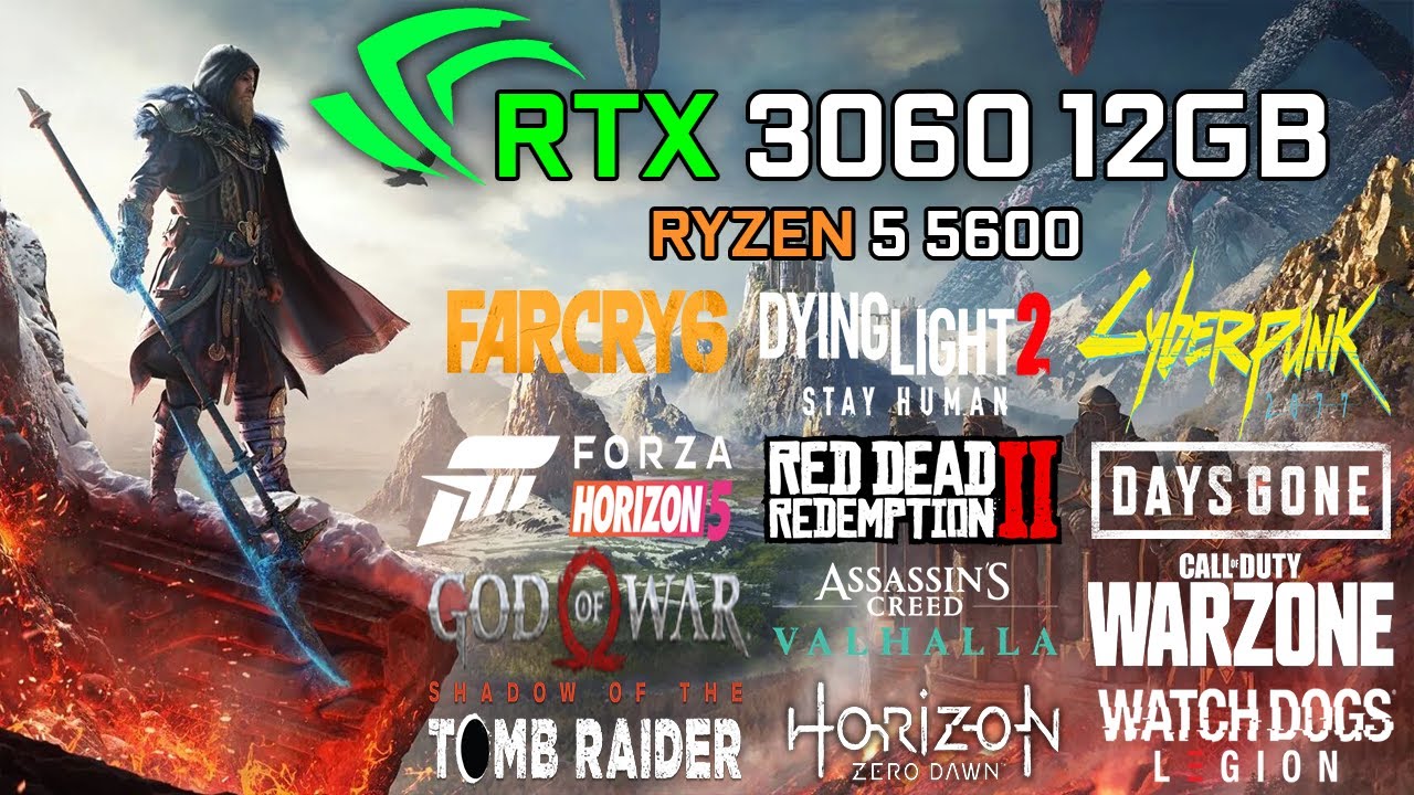 GeForce RTX 3060 12GB + Ryzen 5 5600 Test in 20 Games 1080p and 1440p 2022