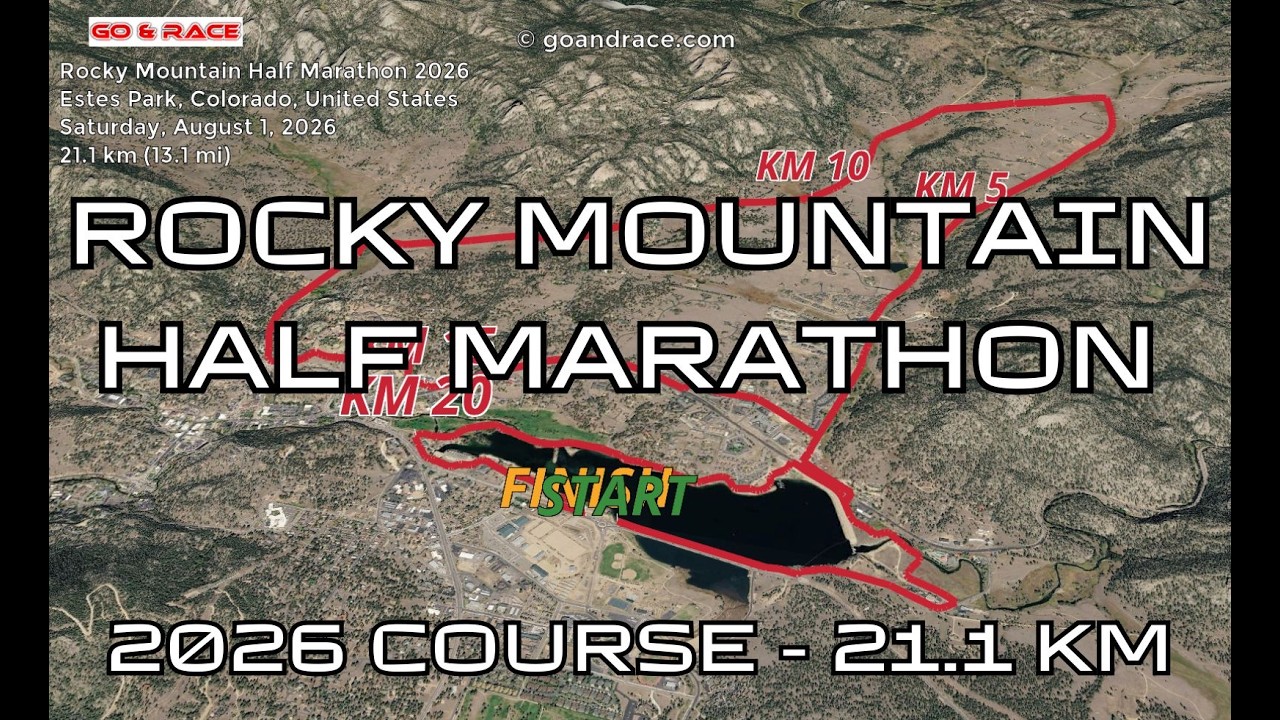 Rocky Mountain Half Marathon 2026: 3D Video Course Map | 21.1 km - Estes Park