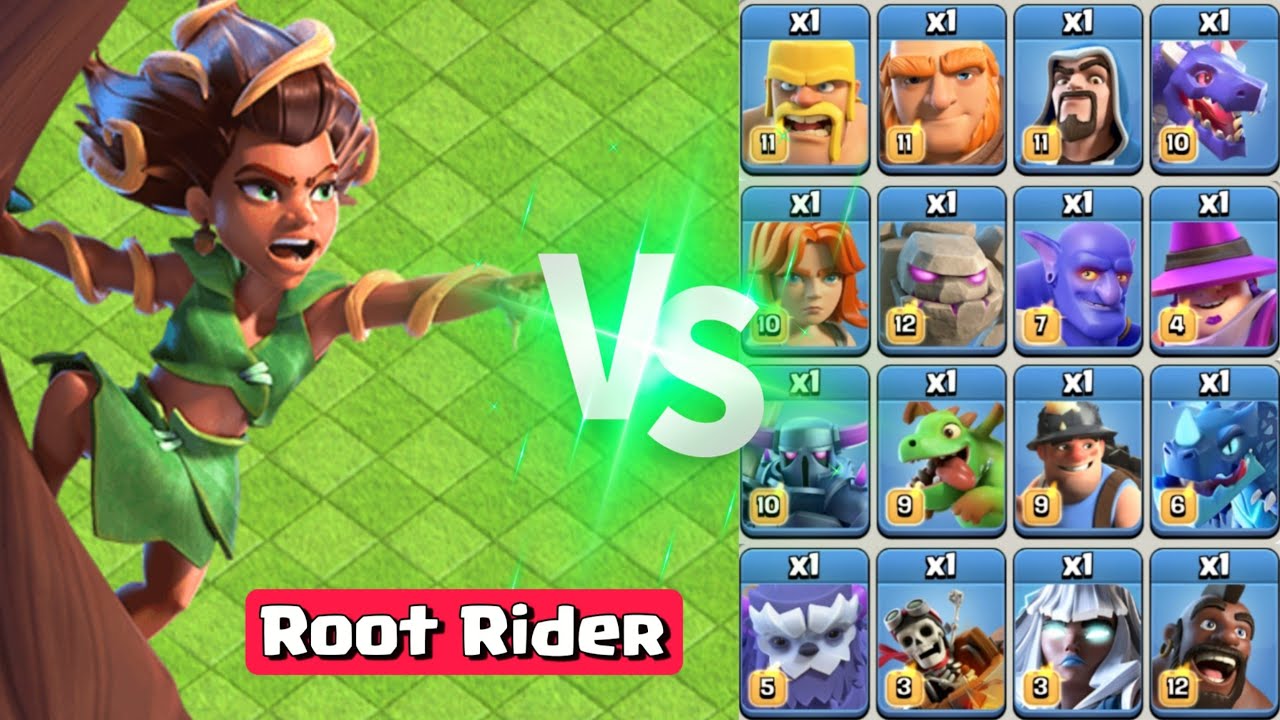 Root Rider vs All Troops - Clash of Clans