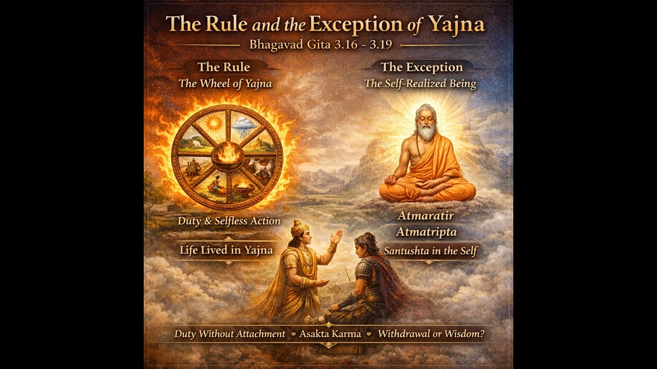 Pragmatic Gita: Chapter 3: The Sacred Wheel of Yajna and Its Only Exception [3.16 to 3.19]
