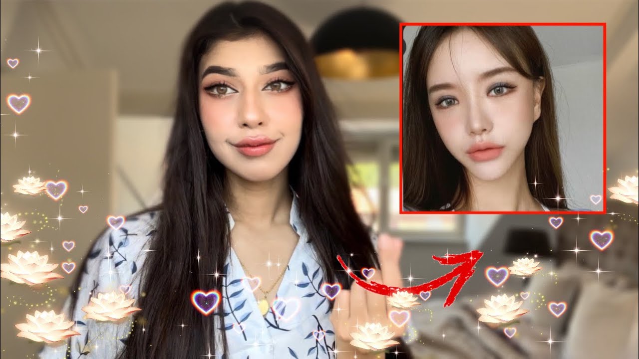 ‏حولت نفسي الي كورية 🤩 |رد فعل زوجي صدمتني 😱🤭