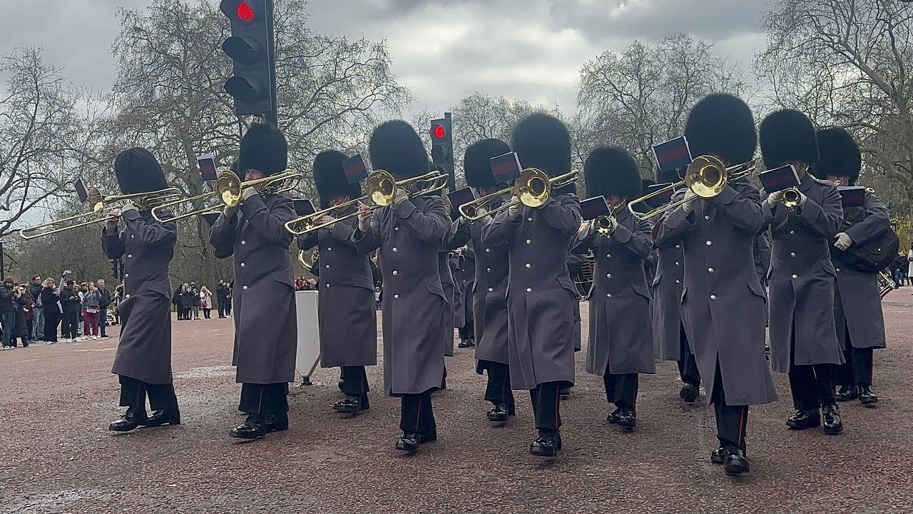 Band of the Scots Guards march to St James Palace