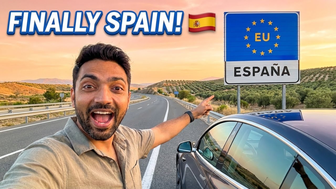 Netherlands to Spain by Road 🚗: Finally અમે Spain પહોંચી ગયા! 🇪🇸 (Part-2) #gujarativlogvideo