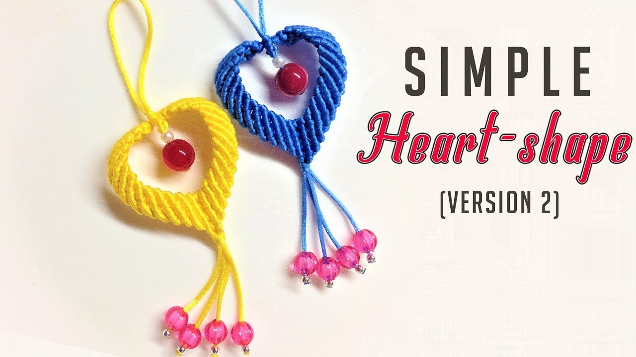 Macrame keychain tutorial - Another way to make a heart shape pattern - Làm móc khóa trái tim