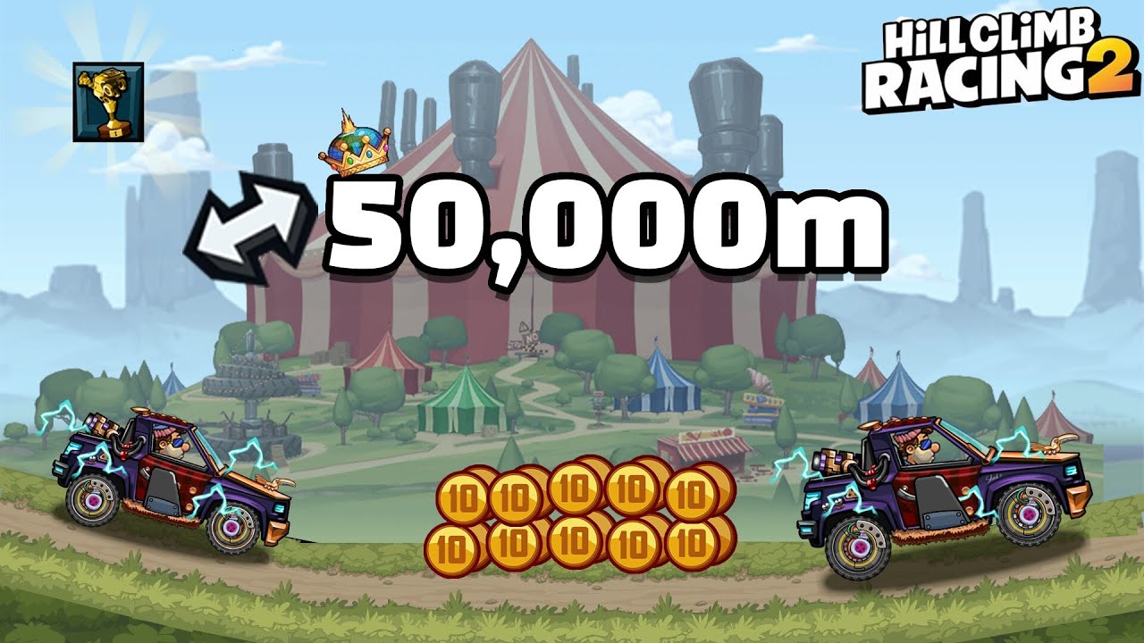 🔥51.2KM OVERSPILL FUN RIG WORLD RECORD🥇 - Hill Climb Racing 2