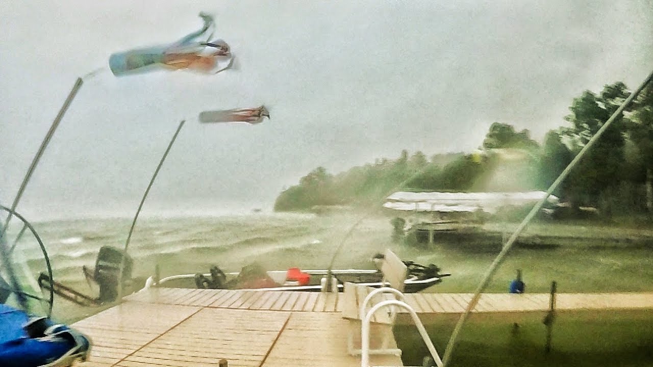 Bass Boat Gets DESTROYED! INSANE Storm Footage!