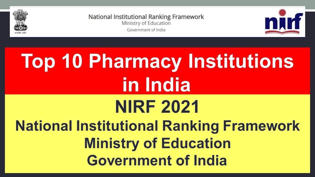 Top 10 Pharmacy colleges in India II  NIRF Ranking 2021: Pharmacy