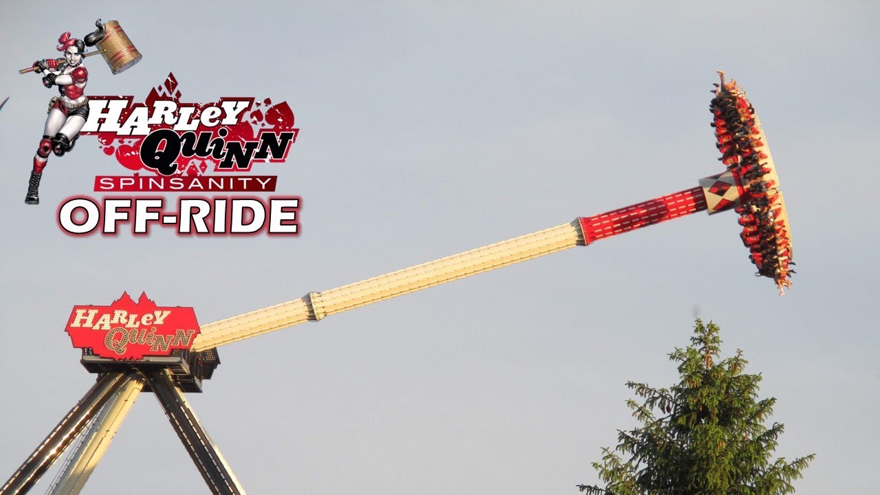 Harley Quinn Spinsanity Off-Ride Footage, Six Flags New England Zamperla Frisbee | Non-Copyright