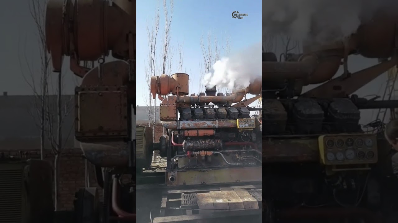 V12 Diesel Engine Start-Up!#DieselEngine #Machinery #Shorts #V12Engine #Trending #viral #automobile