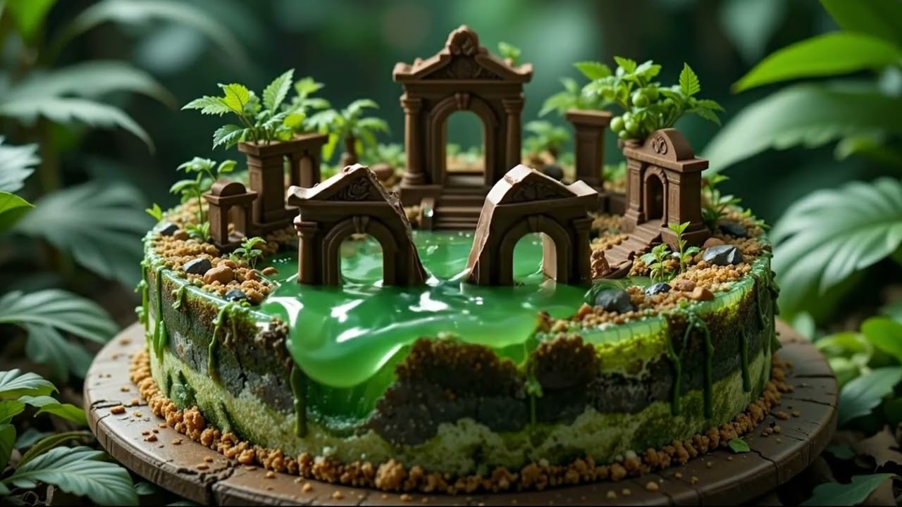 Miniature World Cake ASMR 🍰 Ultra-Realistic Jelly Cutting & Satisfying Sounds | No Talking, No Music