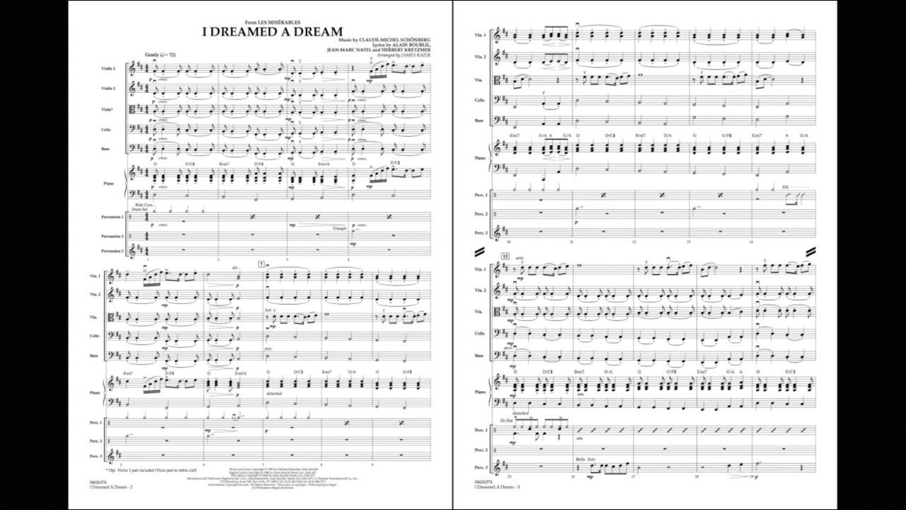 I Dreamed a Dream arranged by James Kazik