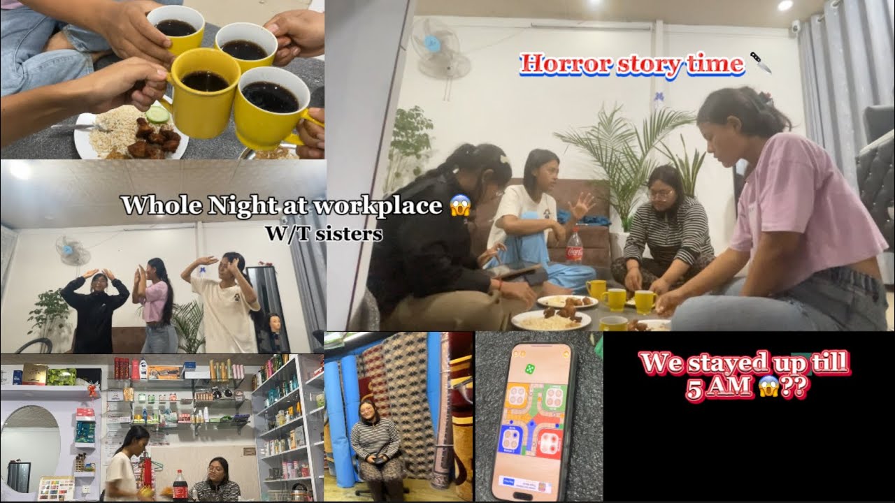 Whole night at workshop W/T sisters👯‍♀️ || F.T: Unisha,Shagunsis and Arisha Dd || with horror story💀