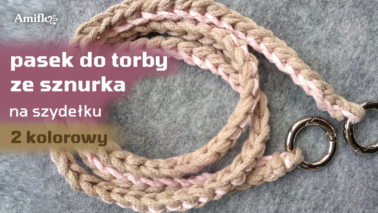 Pasek (sznurek) do torby na szydełku / How to crochet easy bag strap (cord)