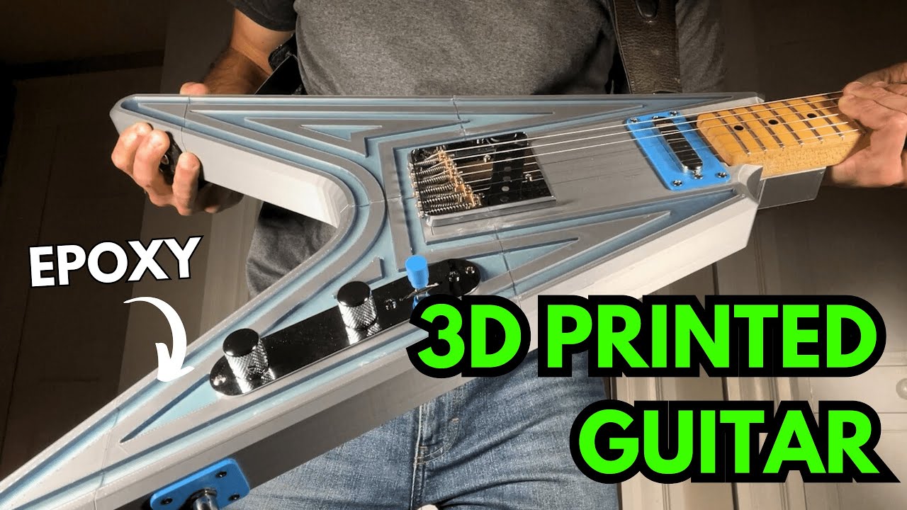 3D Printed FLYING V Style Guitar Project! Step by Step Build