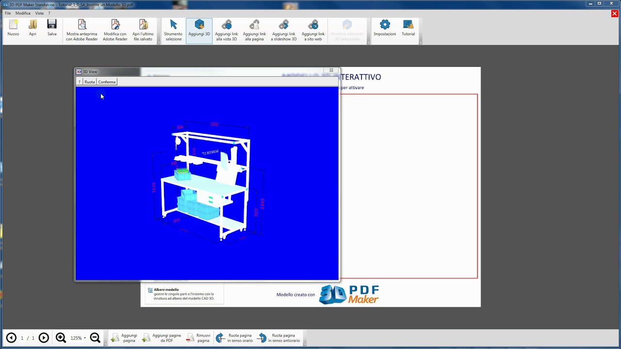 Tutorial 3D PDF Maker StandAlone - 2d. PDF 3D con modelli Inventor in formato DWG