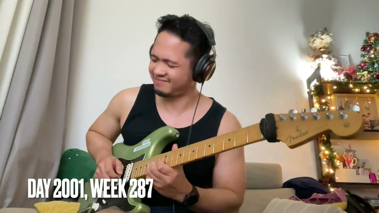 Practicing Improvisation (Blues Backing Track in A - 90bpm) (Day 1995 - 2001, Week 287)