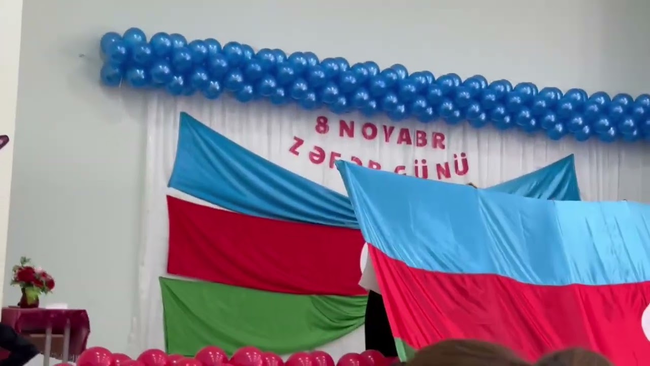 Zəfər günü münasibətilə təşkil olunmuş tədbir. Kəlbəcər 21 nömrəli tam orta məktəbinin şagirdləri
