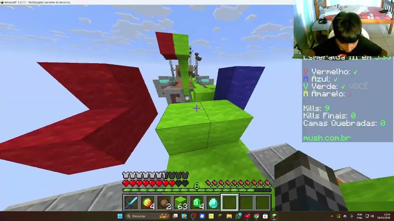 amaçando muito no bed wars