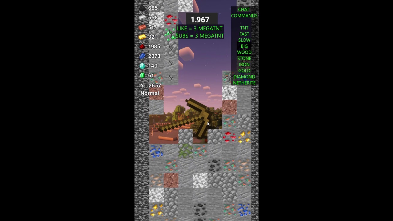 ⚡ Interactive Falling Pickaxe LIVE | Chat Plays the Game!