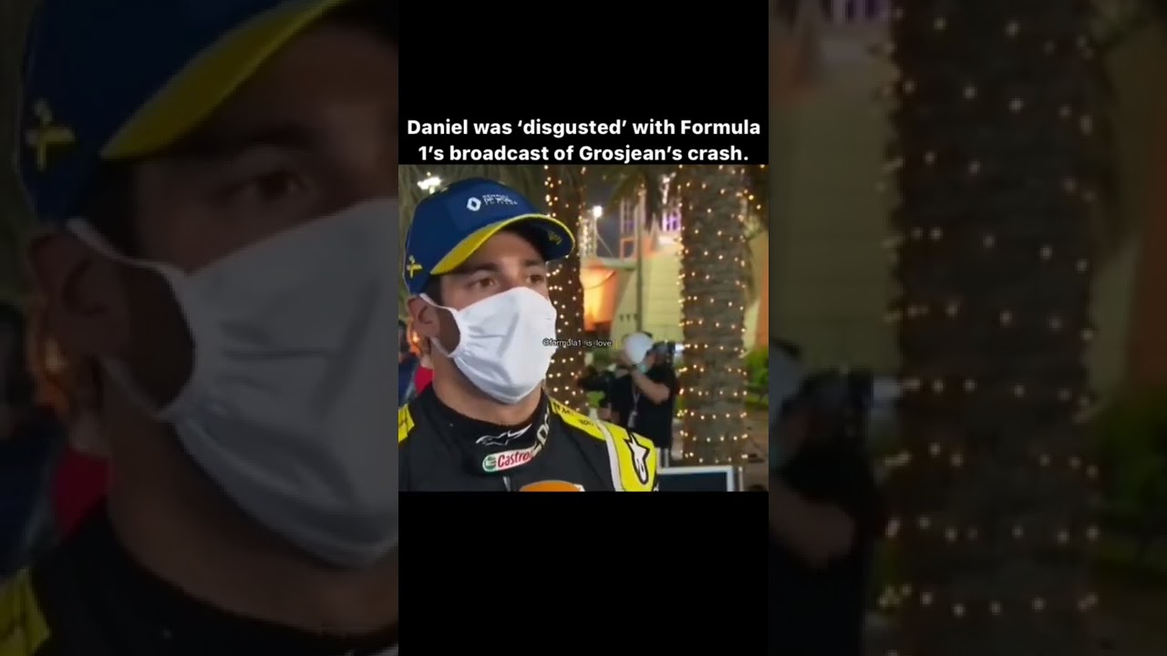 Daniel was 'disgusted' with Formula 1's broadcast of Grosjean's crash