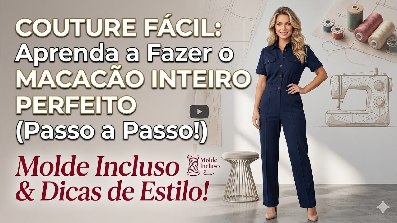 ✅️ DIY Como fazer Macacão Inteiro_Costura fácil passo a passo para iniciantes Gisleide Noveloo