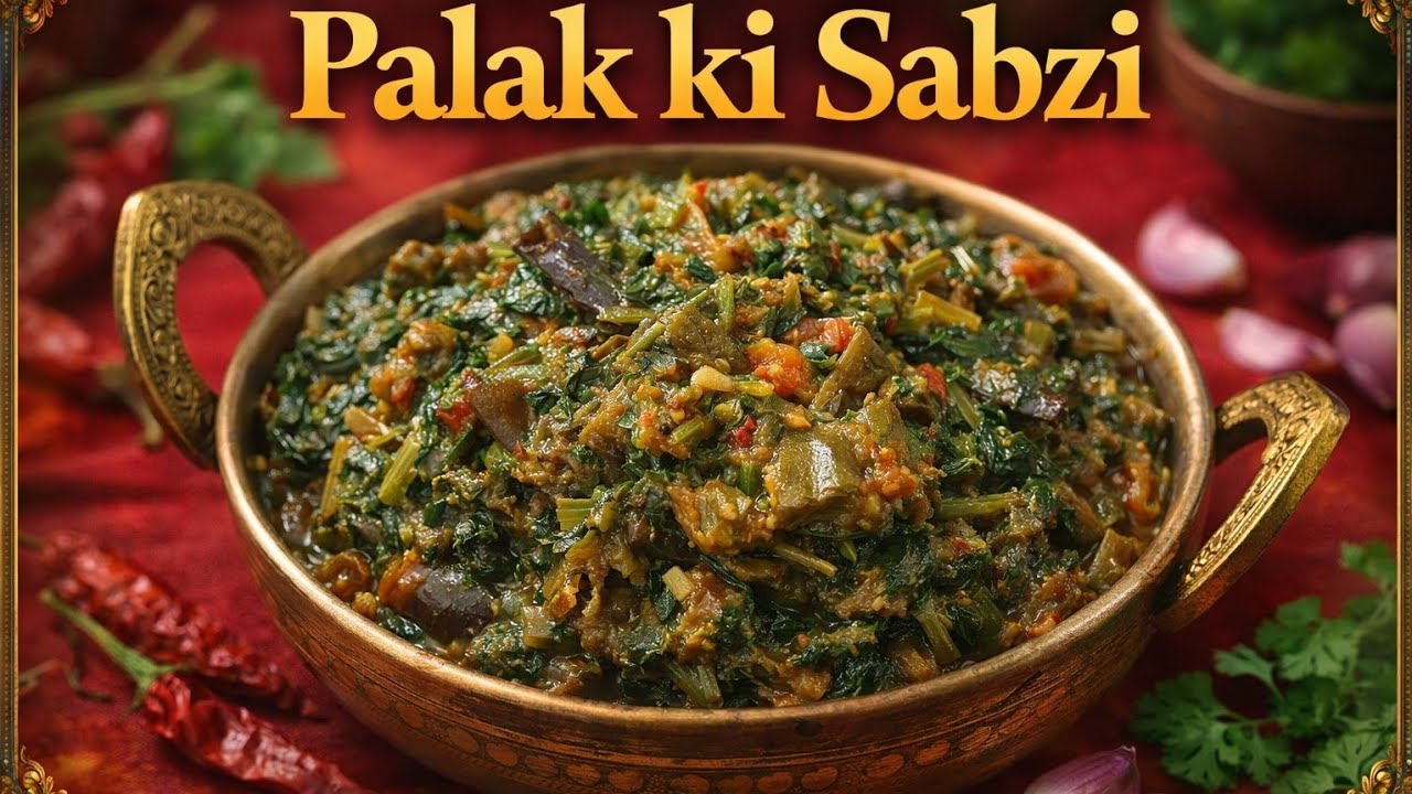 Palak  ki sabzi, Simple and easy recipe, @nishamadhulika, @AtanurRannaghar,