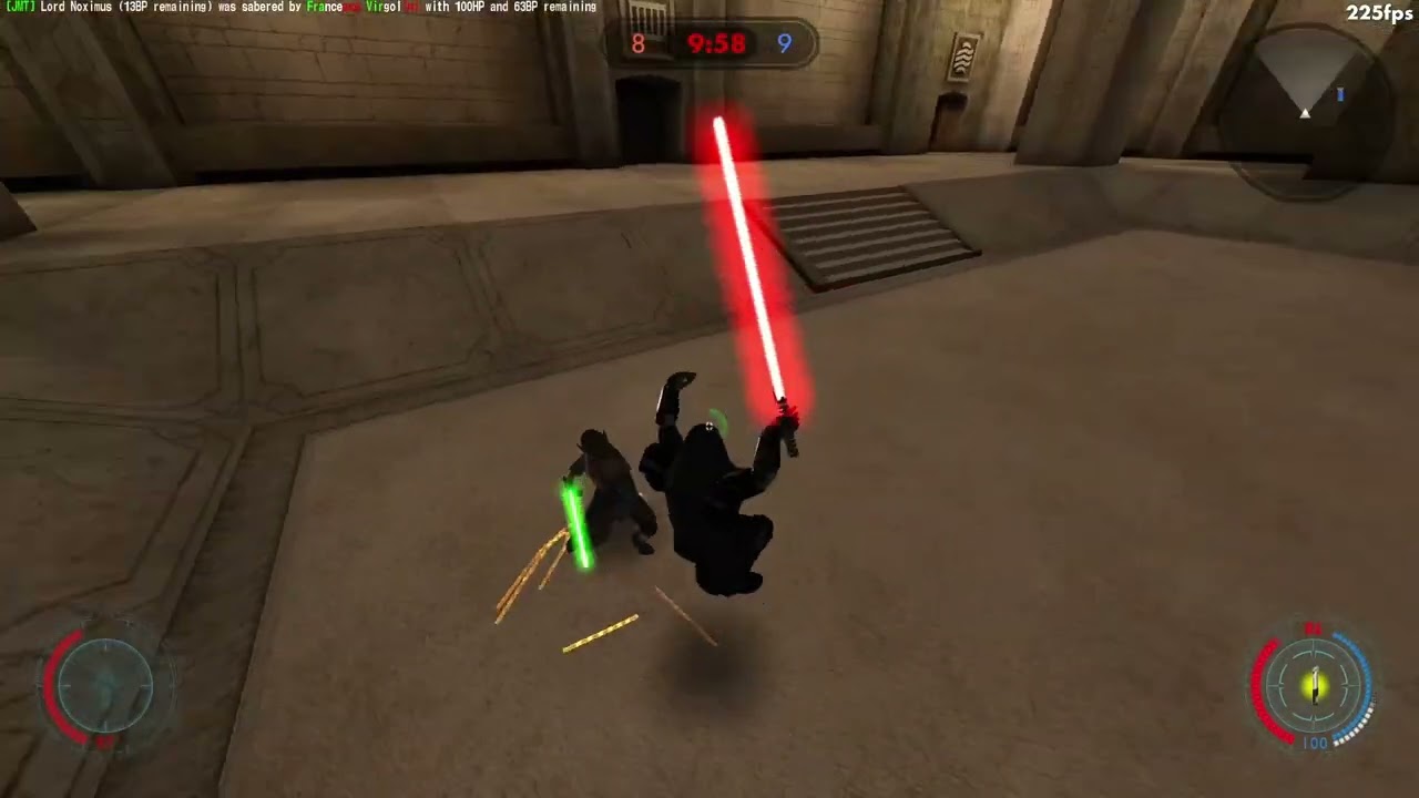 Star Wars Movie Battles 2: 1v1 against Yoshimaru, 5 minutes of destruction.