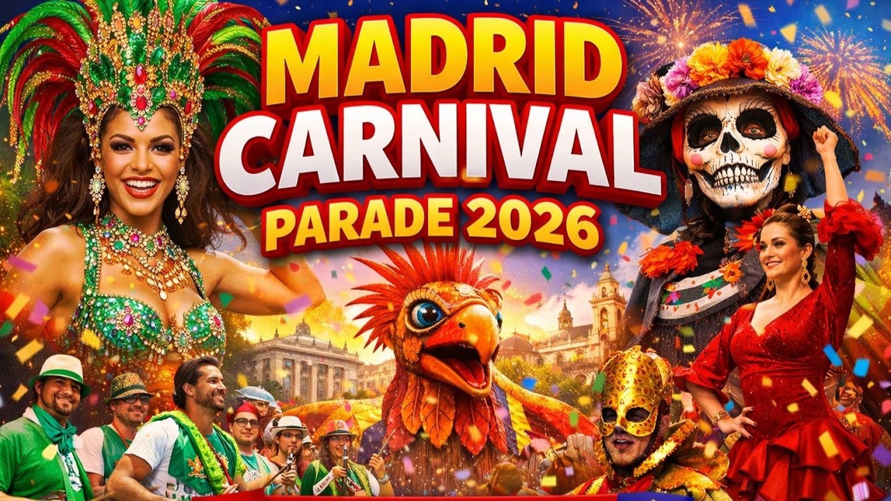 MADRID CARNIVAL PARADE 2026 🇪🇸 COLORFUL CARNAVAL STREET FESTIVAL