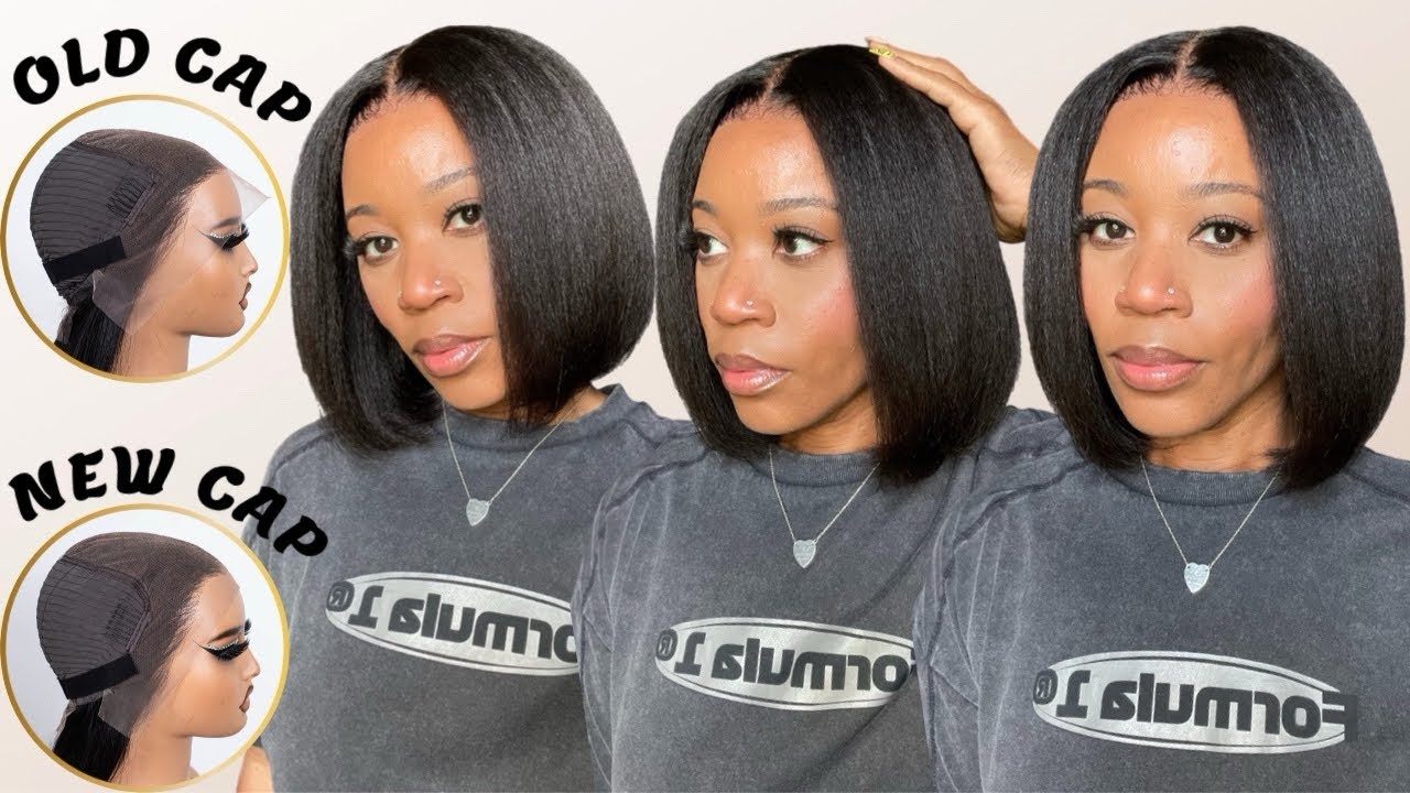 *NEW* FITTED CAP | TEXTURED REALNESS KINKY STRAIGHT BOB WIG | PRE-EVERYTHING FT. MYFIRSTWIG