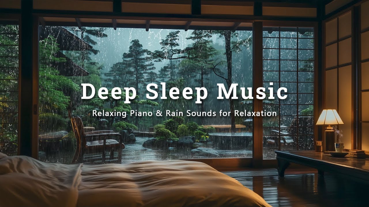 Deep Sleep Soundscape with Rain and Soft Piano - Stress Relief, Insomnia Ease & Gentle Meditation