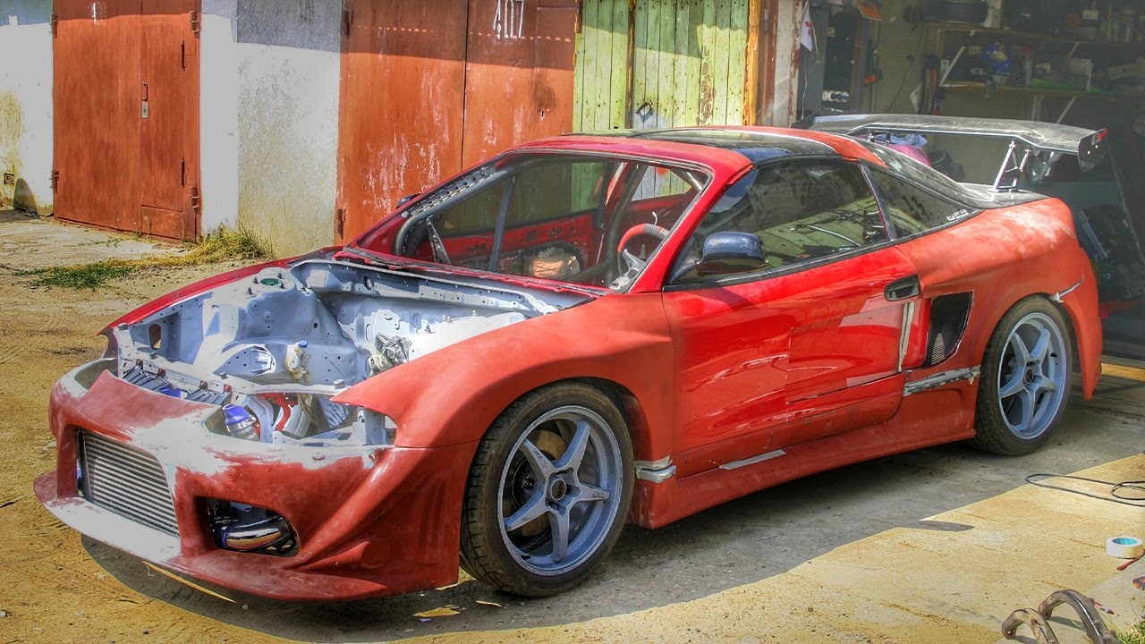 The process of creating side air intakes on Targa T-top Mitsubishi eclipse 2G