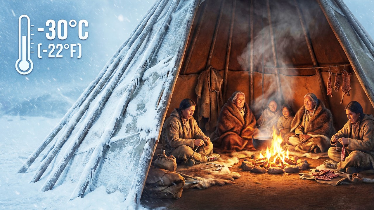Cómo los nativos americanos construían y vivían en tipis a -30°C (-22°F) | Documental