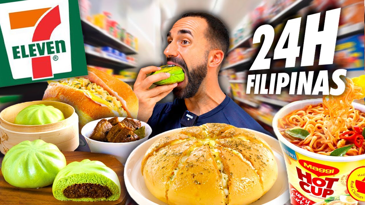 🇵🇭 24 Horas Sólo Comiendo en 7-ELEVEN FILIPINAS l El más BARATO del MUNDO