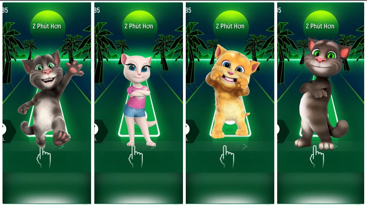 Talking Tom & Talking Angela 2 & Talking Ginger & Talking Friends Coffin Dance Cover in Tiles Hop