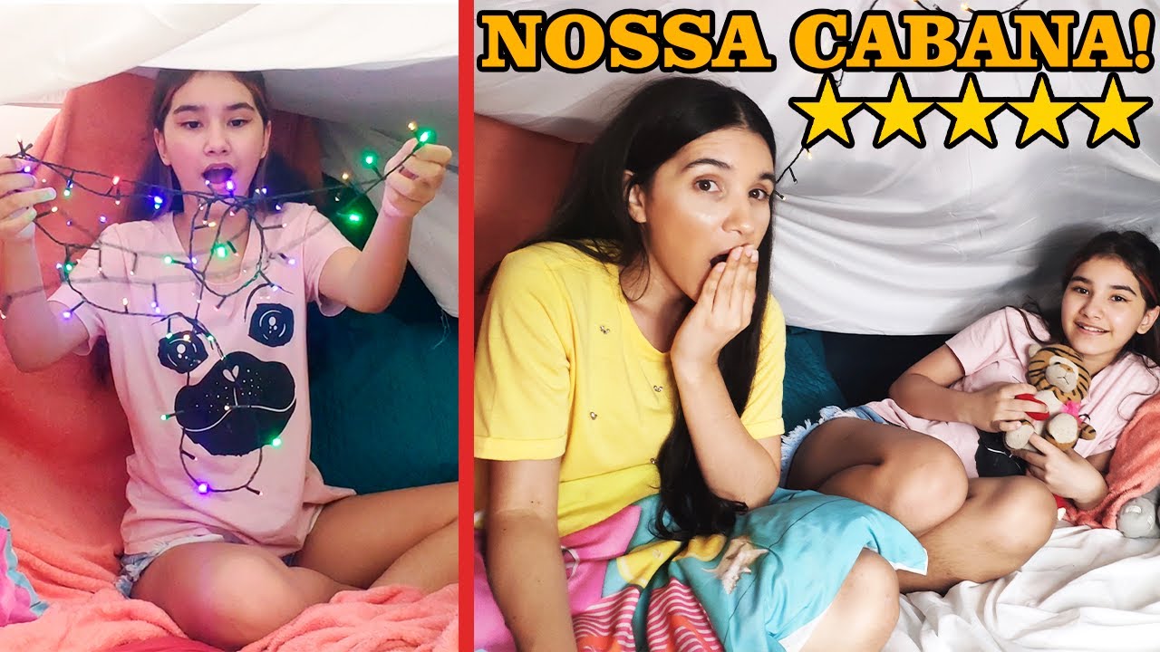 CONSTRUÍMOS UMA CABANA COM ITENS QUE TÍNHAMOS EM CASA