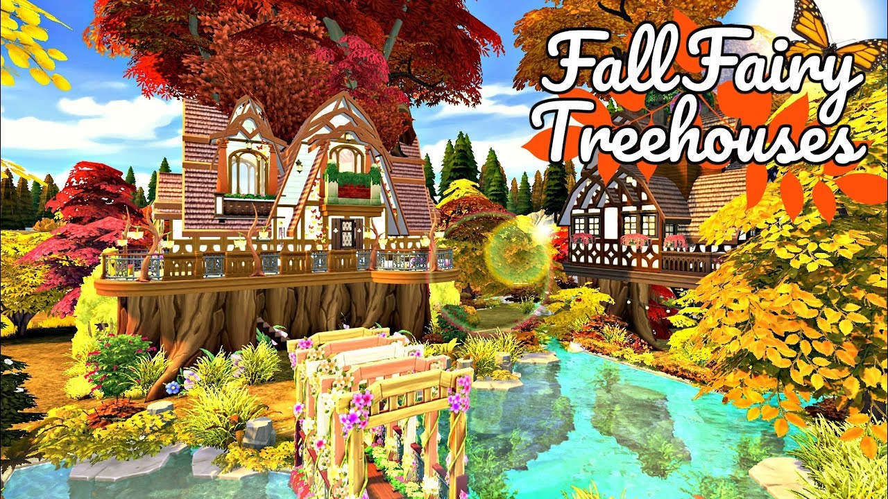 The Sims 4 | FALL FAIRY TREEHOUSES w/ Cyberdoll | Speed Build