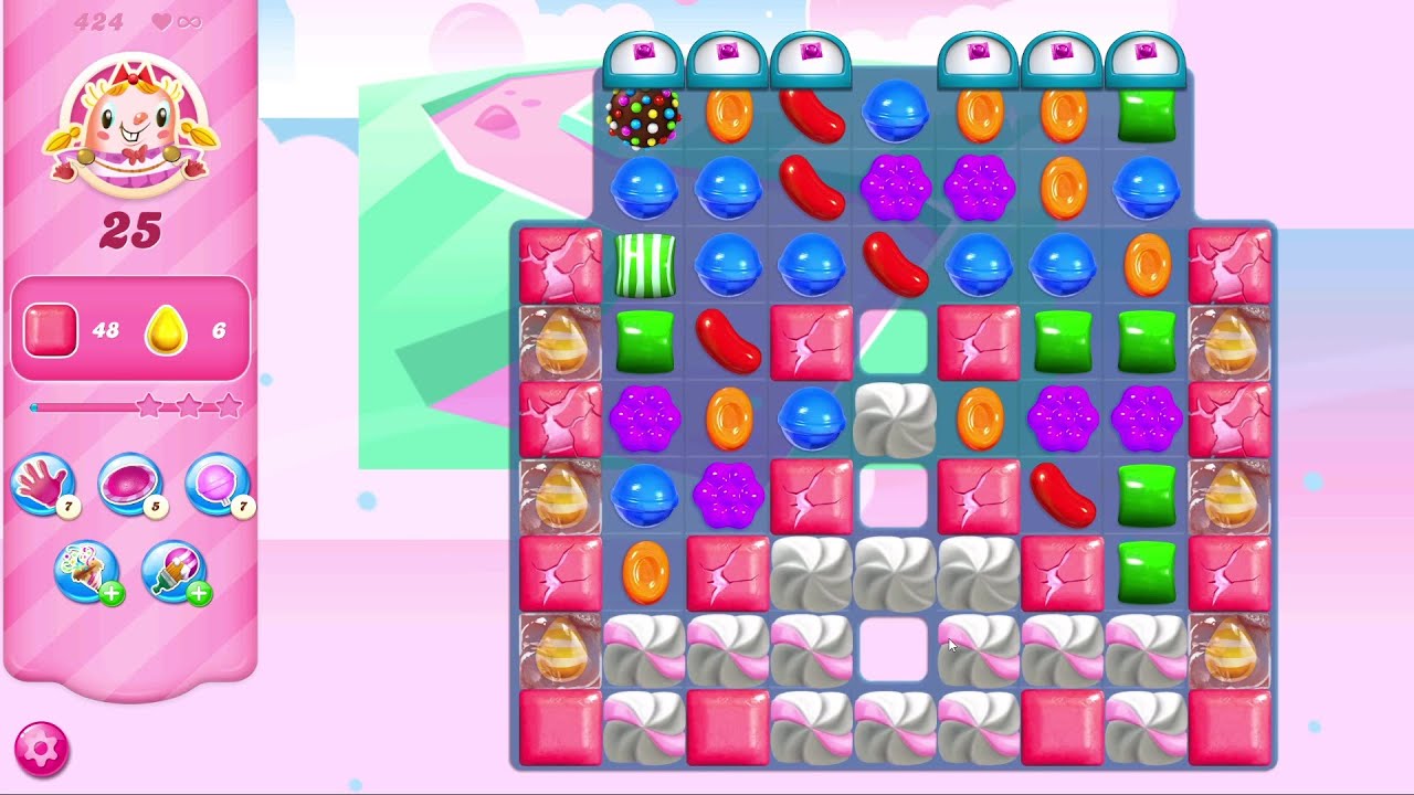 Candy Crush Saga LEVEL 424 | NO BOOSTERS (new version*)✔️