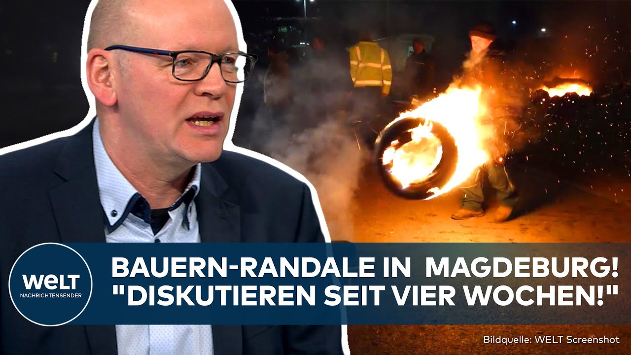 BAUERNPROTEST MAGDEBURG: Brennende Reifen und Gülle-Randale! Verband 