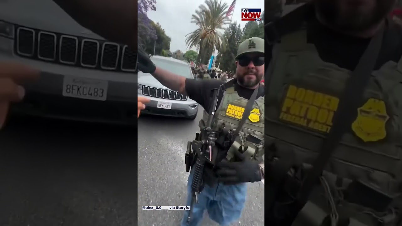 Viewer discretion: Protesters clashed with ICE agents in Los Angeles on Saturday. #breakingnews