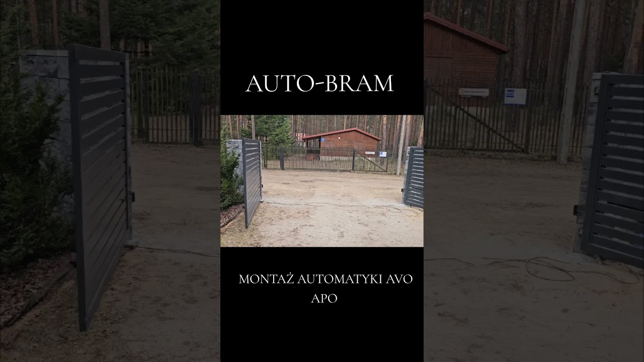 Montaż automatyki bramy skrzydłowej AVO APO na kąt otwarcia 120 stopni.