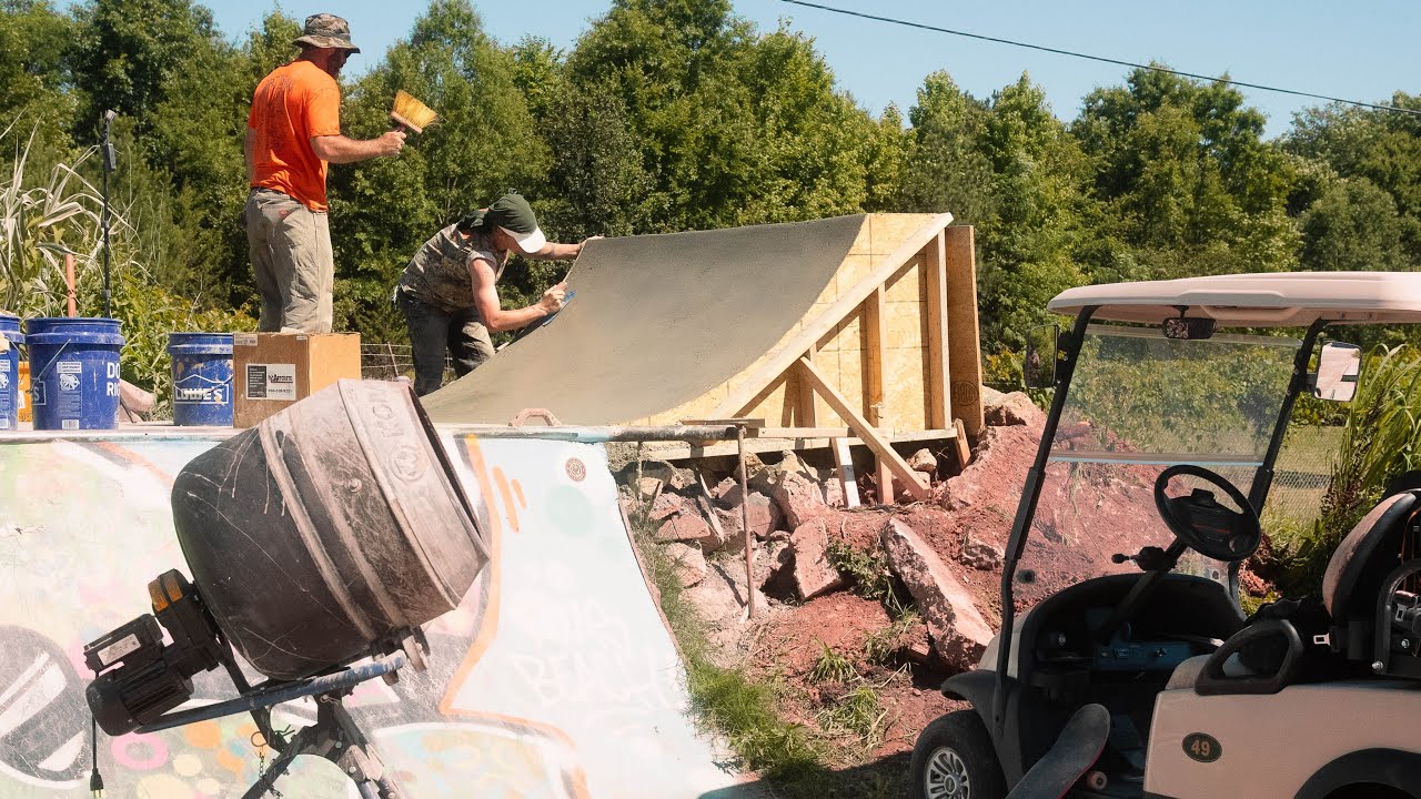 Building A DIY Concrete Ramp | Bag Mixing | Concrete Mixer DIY