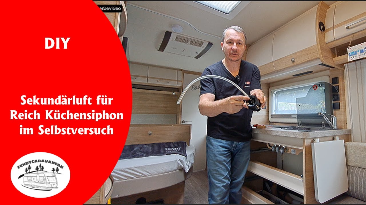 DIY - Selbstbau Sekundärluft für besseren Wasserablauf in der Küche bei FENDT  |  fendtcaravanfan