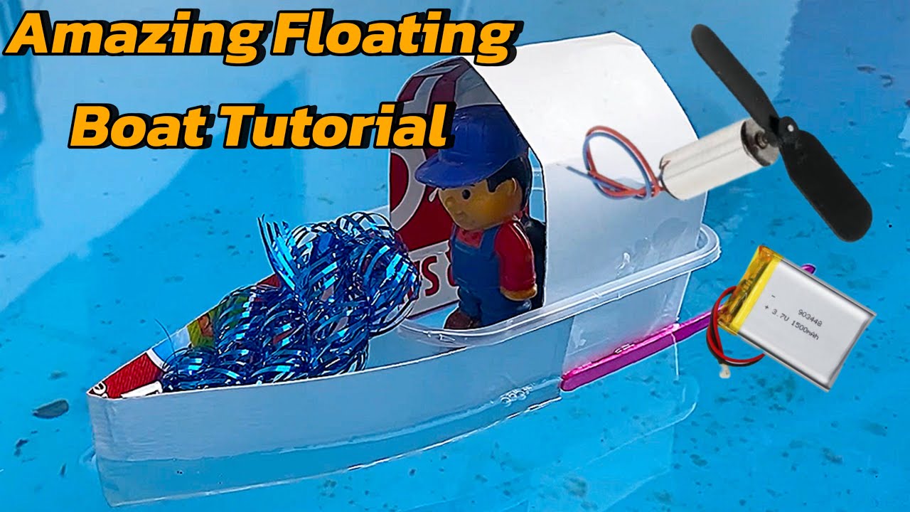 Easy Motor Boat Tutorial With Plastic Box | Boat Project 