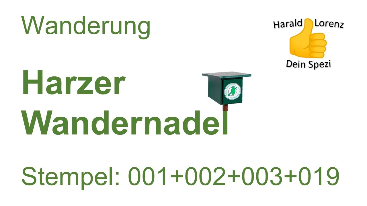 Harzer Wandernadel: Stempel 001, 002, 003 und 019