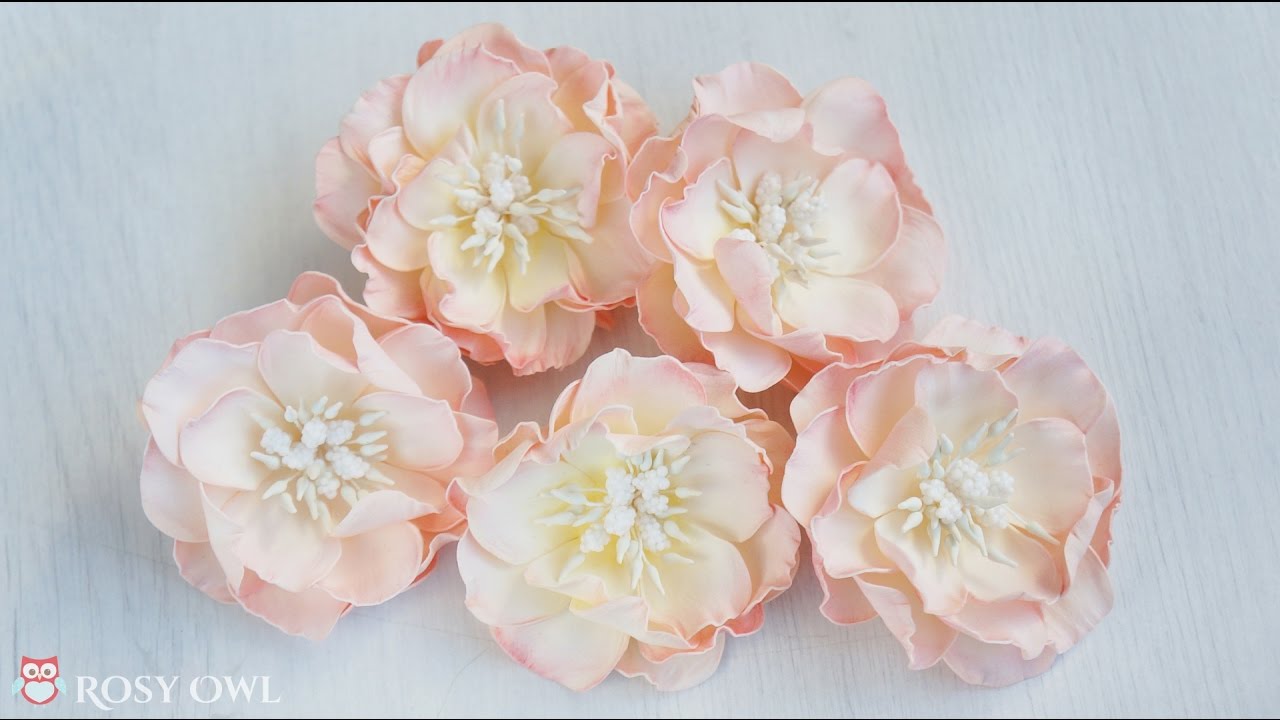 Foamiran flower tutorial with Rosy Dot dies - kurs na kwiatek z foamiranu